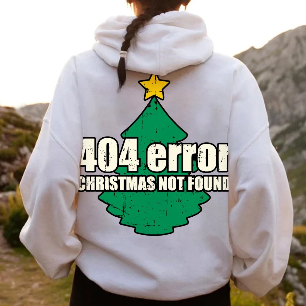 Error 404 Printed Back Cotton Hoodie
