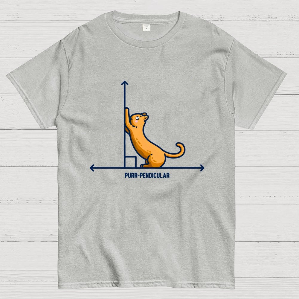 Purr-Pendicular Cute Maths Cat Premium Geek T-Shirt