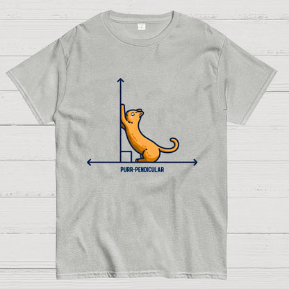 Purr-Pendicular Cute Maths Cat Premium Geek T-Shirt