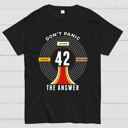 Nice Don't Panic 42 The Answer To Life Geek T-Shirt