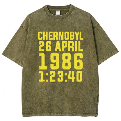 Chernobyl Nuclear Disaster Date And Time Vintage Distressed T-shirt