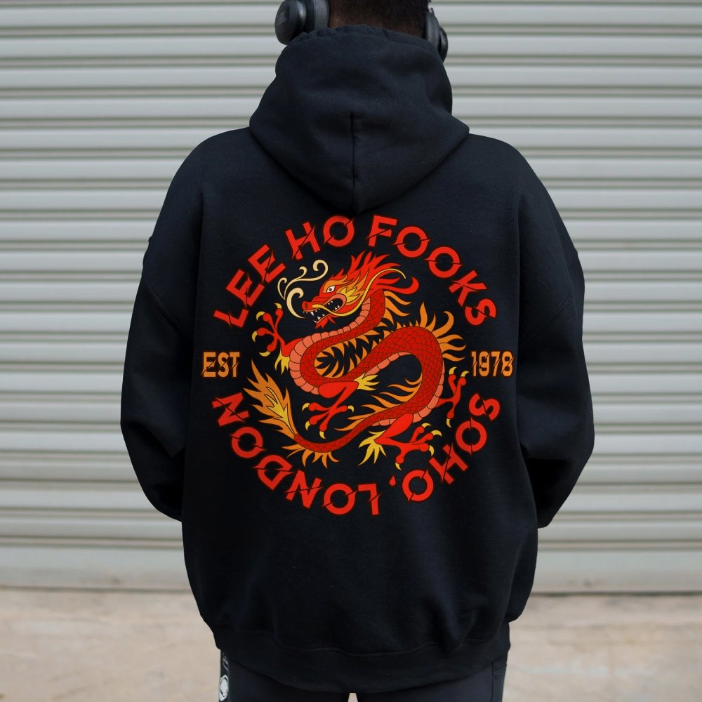 Mysterious Town's (Werewolves of London) Printed Back Cotton Hoodie