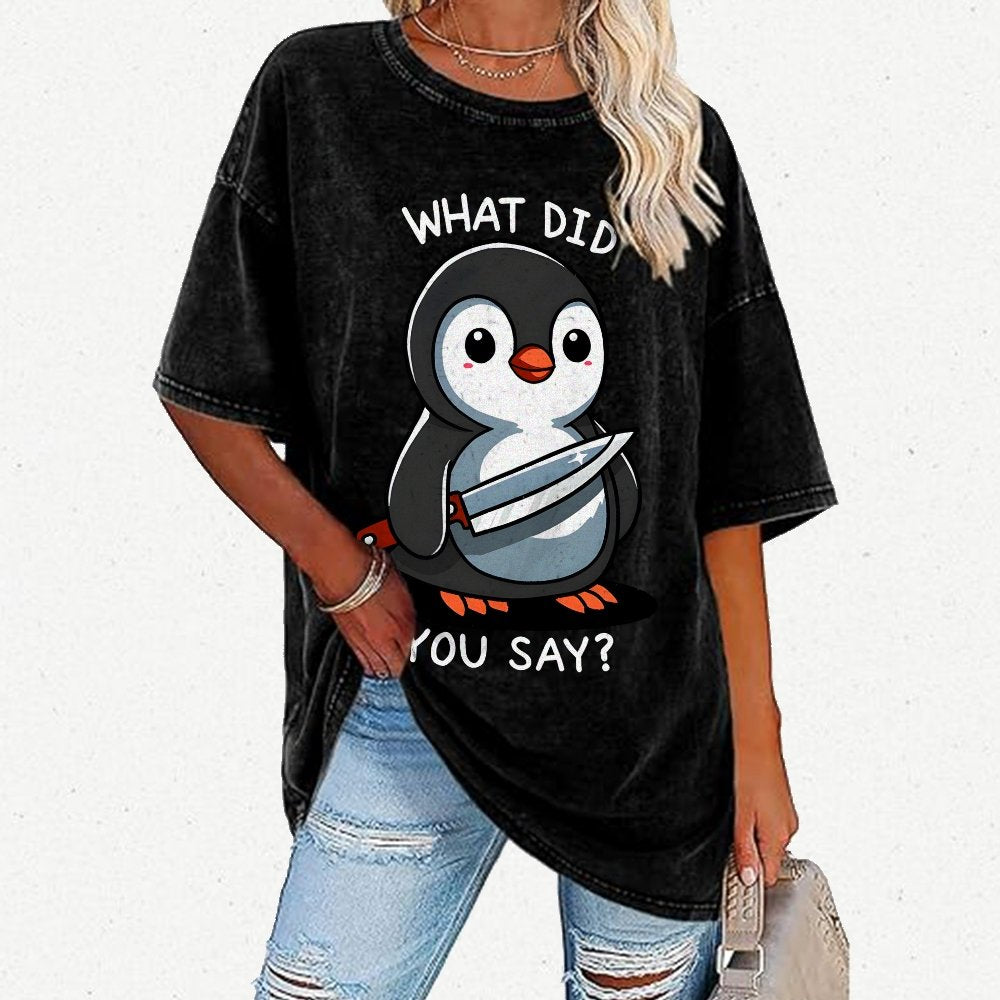 What Did You Say？Vintage Distressed T-shirt