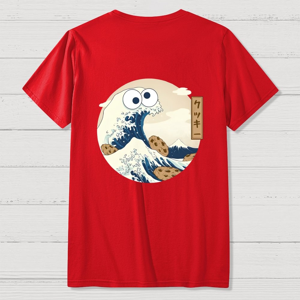 Cookiegawa Wave Nerdy Front And Back Printing Geek T-Shirt