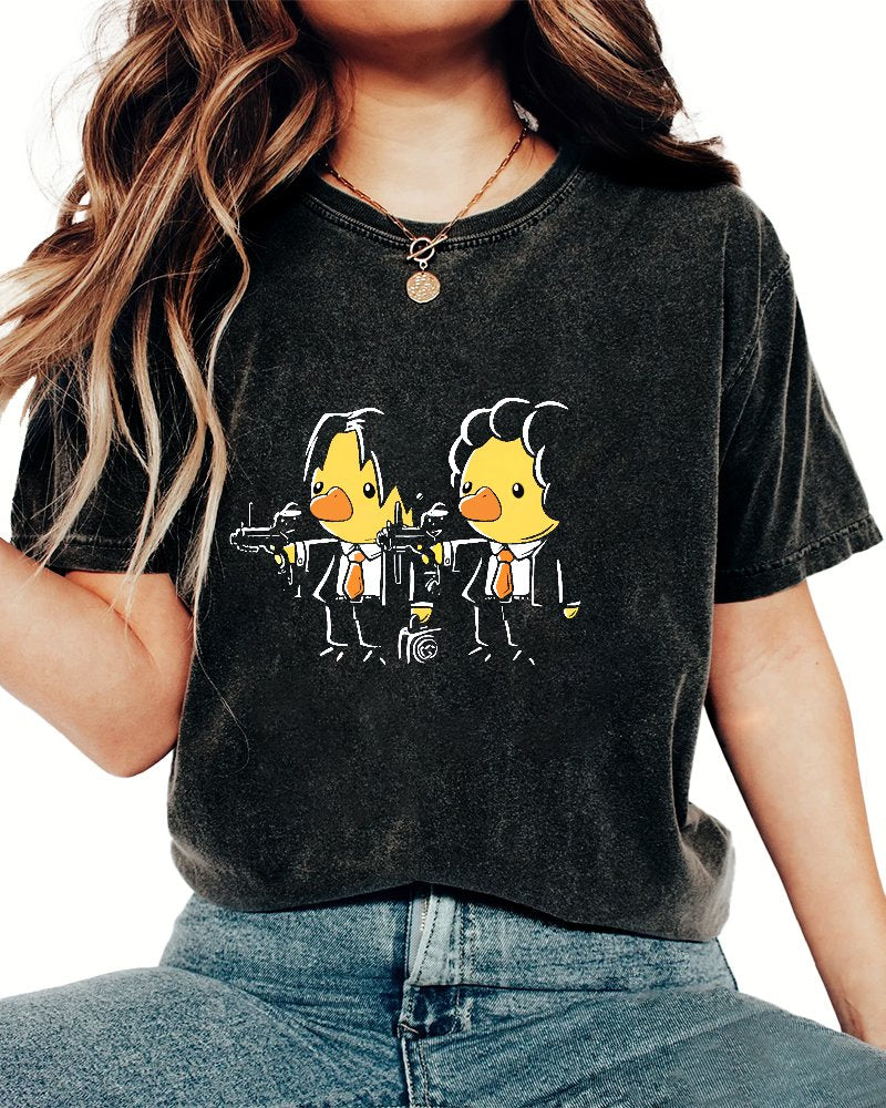 Duck Fiction Geeky Vintage Distressed T-shirt