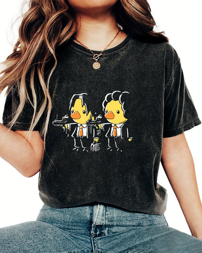 Duck Fiction Geeky Vintage Distressed T-shirt