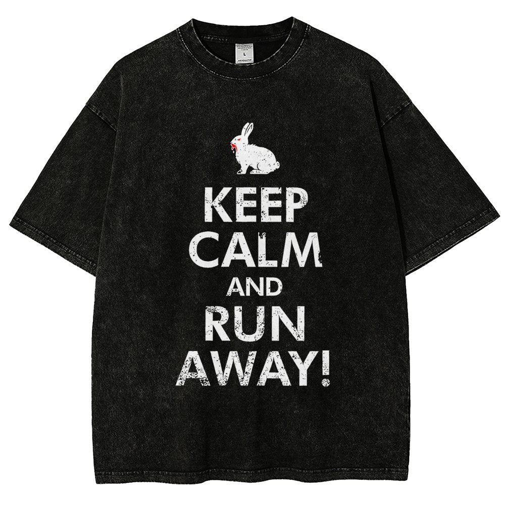 Keep Calm and Run Away! Vintage Distressed T-shirt