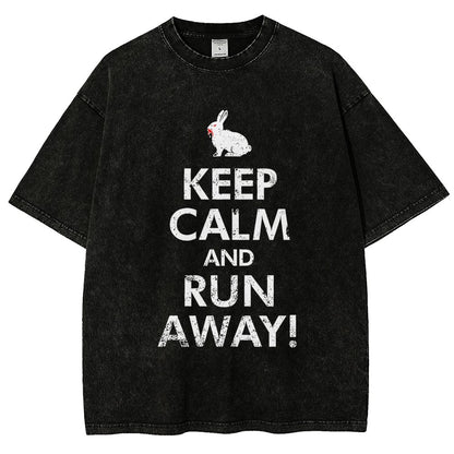 Keep Calm and Run Away! Vintage Distressed T-shirt