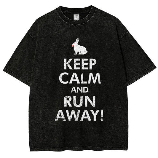Keep Calm and Run Away! Vintage Distressed T-shirt