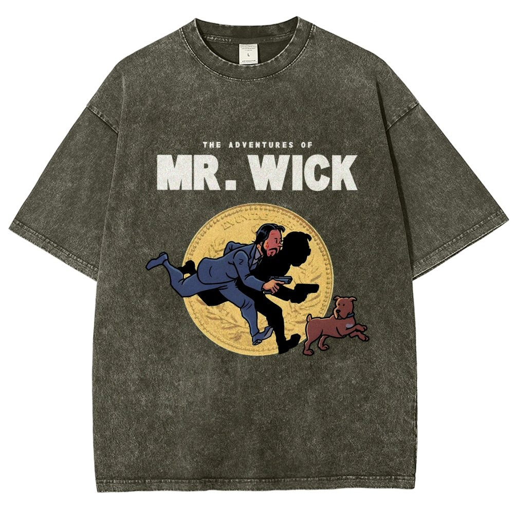 The Adventures of Mr. Wick Vintage Distressed T-shirt