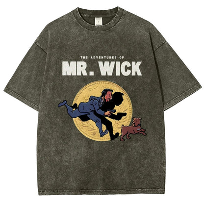 The Adventures of Mr. Wick Vintage Distressed T-shirt