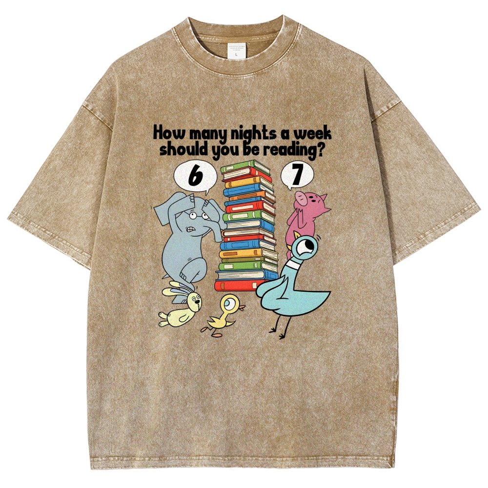 How Many Nights A Week Should You Be Reading 6-7 Vintage Distressed T-shirt