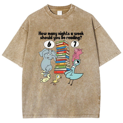 How Many Nights A Week Should You Be Reading 6-7 Vintage Distressed T-shirt