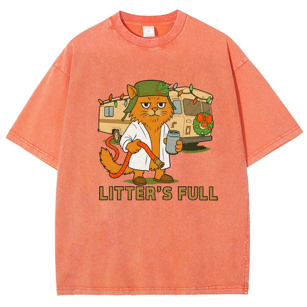 Christmas Shitters Full Cat Vintage Distressed T-shirt