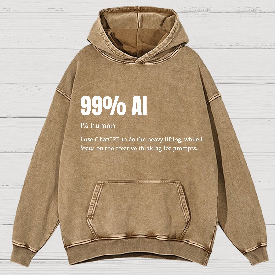 99% Artificial Intelligence Vintage Distressed Hoodie