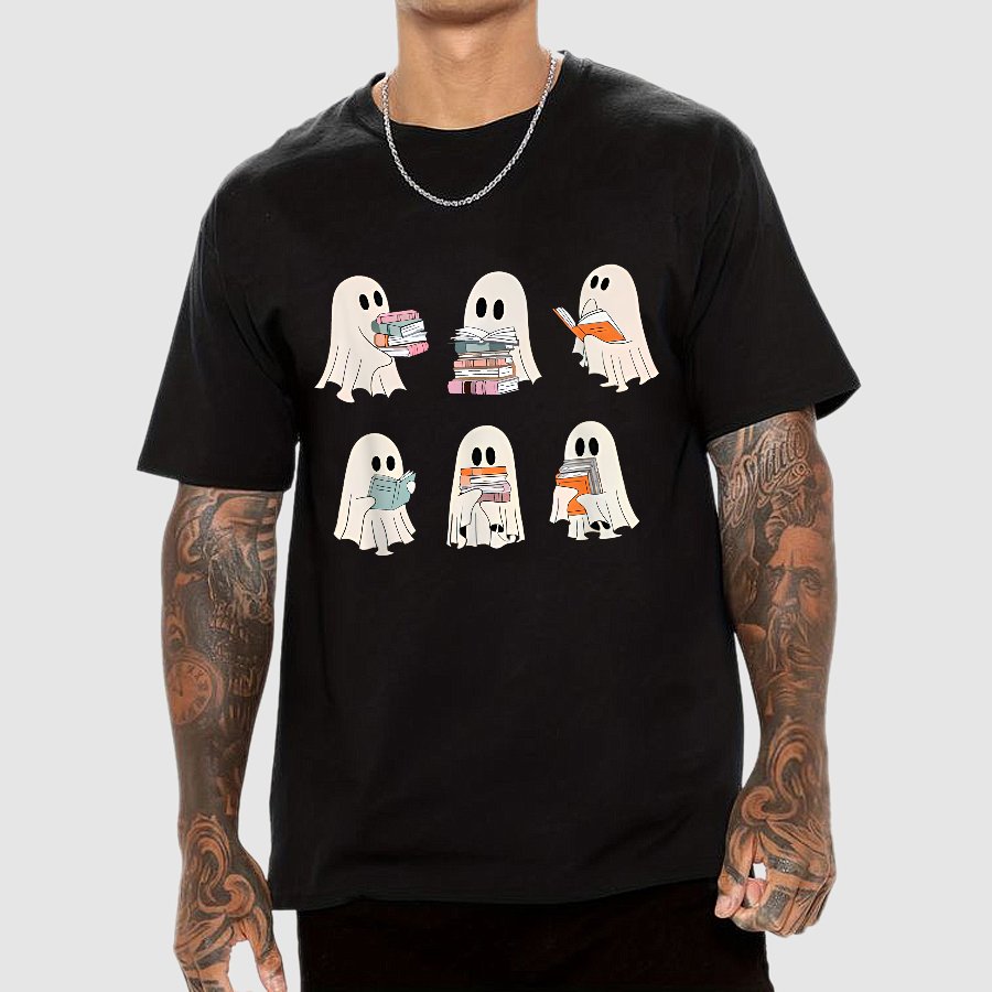 Cute Boo Ghost Read More Books, Funny Halloween T-Shirt