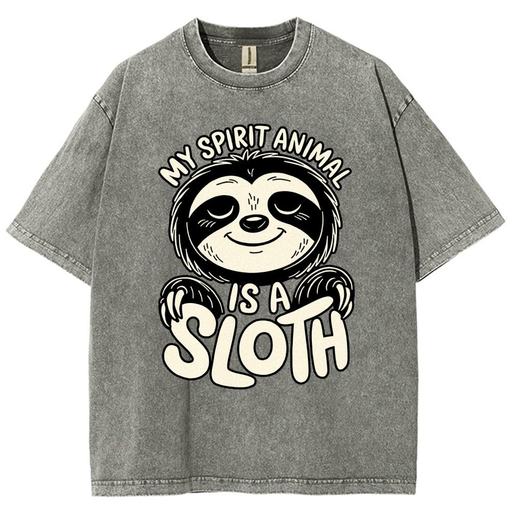 My Spirit Animal is a Sloth Vintage Distressed T-shirt
