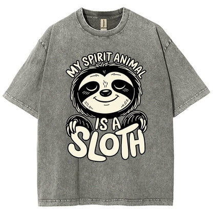 My Spirit Animal is a Sloth Vintage Distressed T-shirt