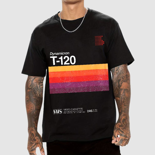 VHS T-120 Vintage Video Tape Retro Graphic Geek T-Shirt