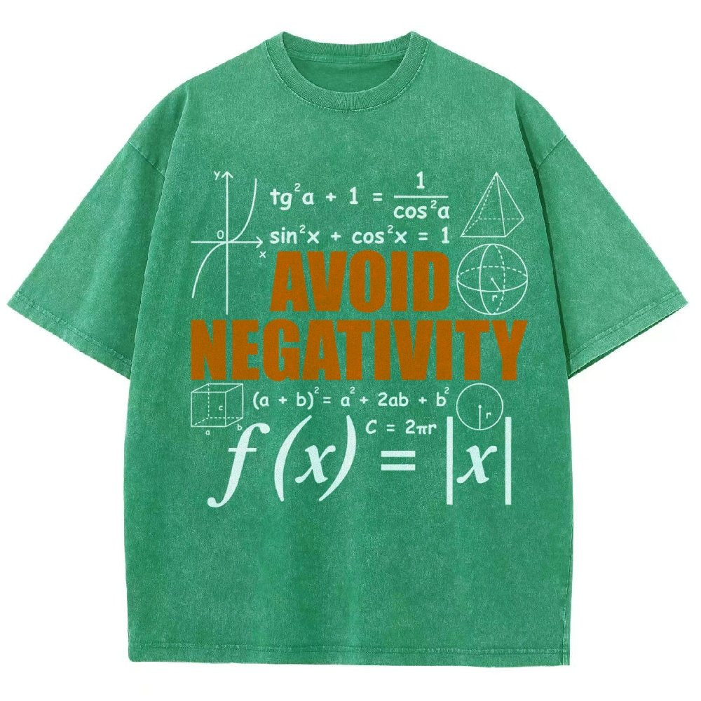 Avoid Negativity Funny Math Mathematician Vintage Distressed T-shirt