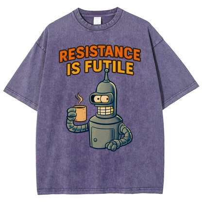 Funny Robot Coffee Design – Opposing Is Hopeless Vintage Distressed T-shirt