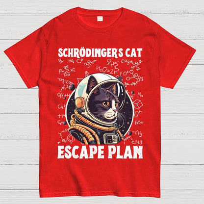 Funny Schrödinger's Cat Escape Plan Science Geek T-Shirt
