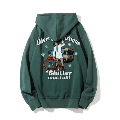 Merry Christmas Shitter Was Full Printed Back Unisex Cotton Hoodie