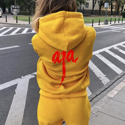 Aja Printed Back Unisex Cotton Hoodie