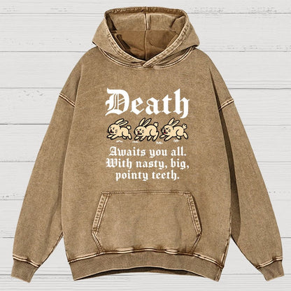 Death Awaits You All Vintage Distressed Hoodie
