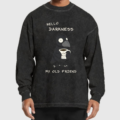 Hello Darkness Washed Long Sleeve Tee