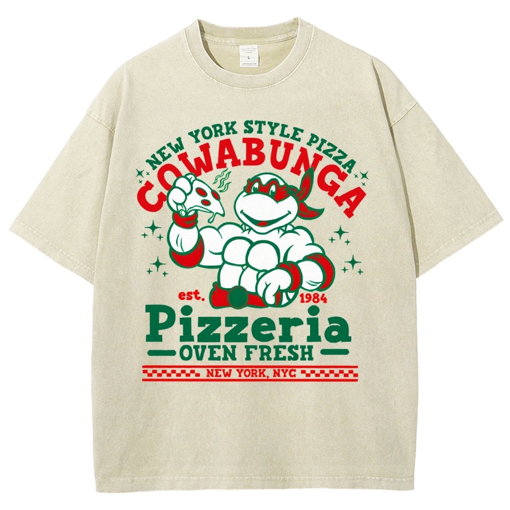Cowabunga Pizzeria Pi Day Vintage Distressed T-shirt