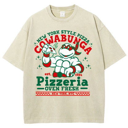 Cowabunga Pizzeria Pi Day Vintage Distressed T-shirt