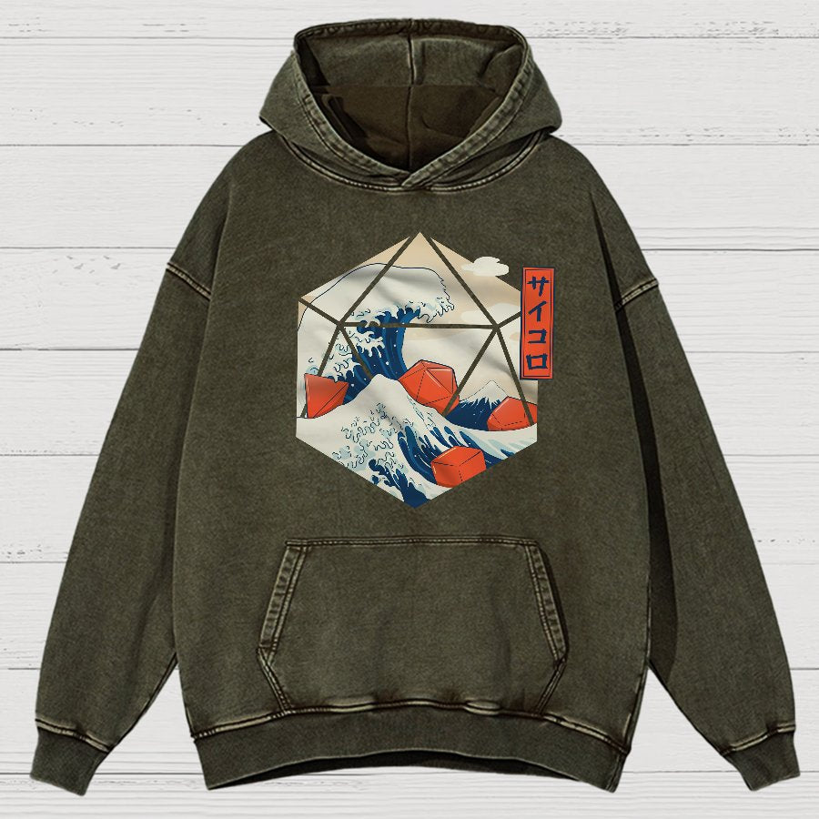 Fibonacci Wave Science Dice Vintage Distressed Hoodie