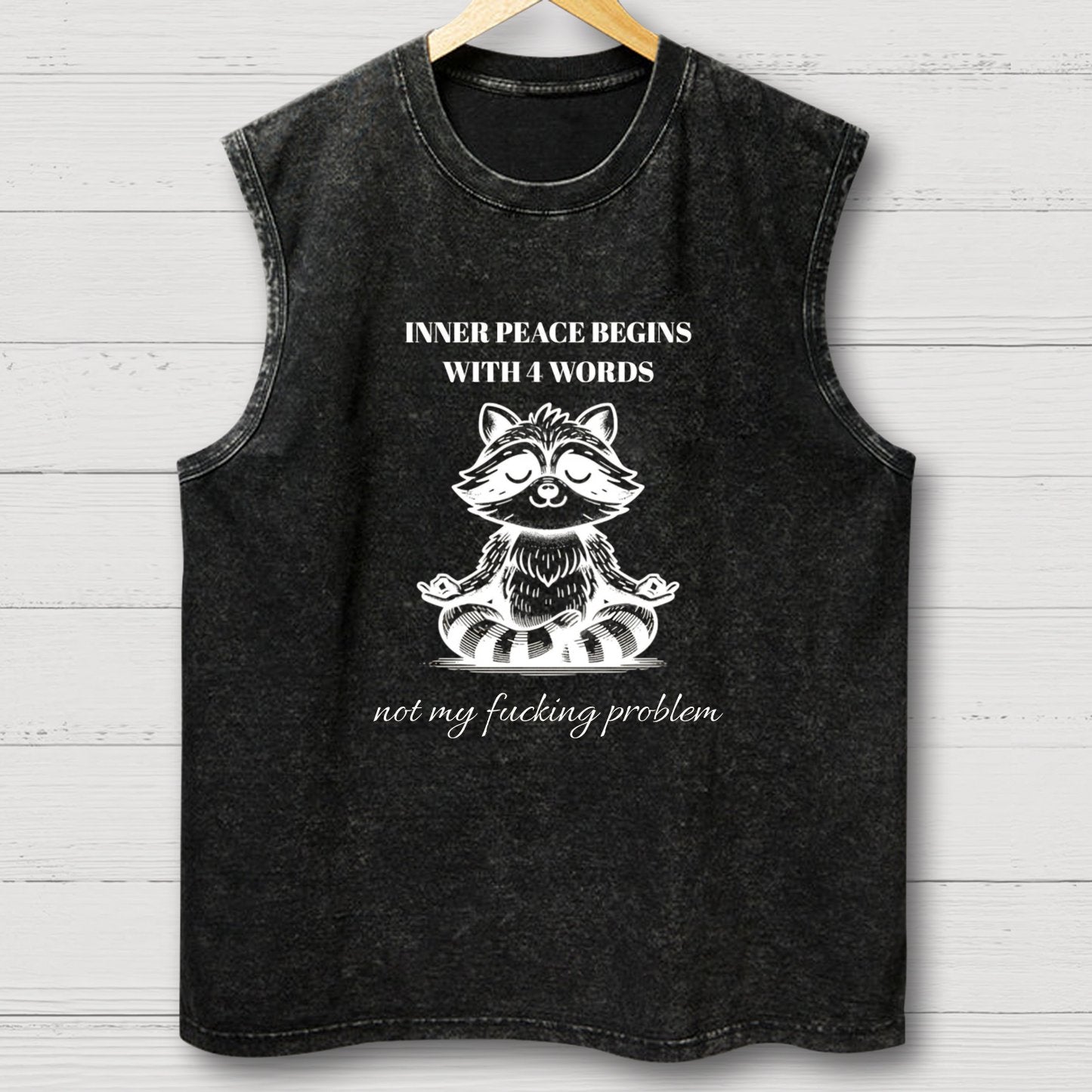Inner Peace Begins With Four Words Vintage Distressed Washed Tank