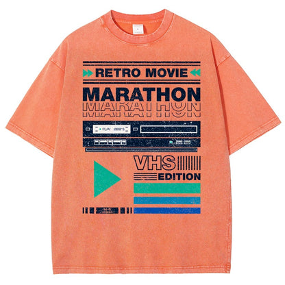 Retro Movie Marathon VHS Edition Vintage Distressed T-shirt