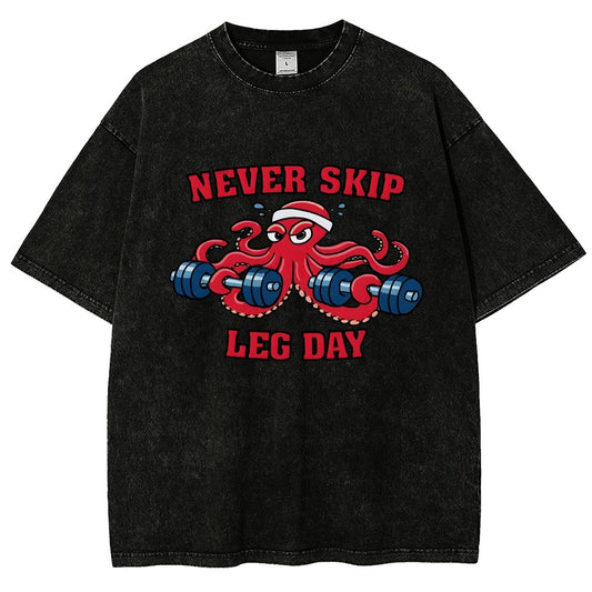 Octo-Leg Day Vintage Distressed T-shirt