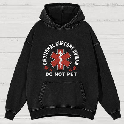 Emotional Support Human Vintage Distressed Hoodie