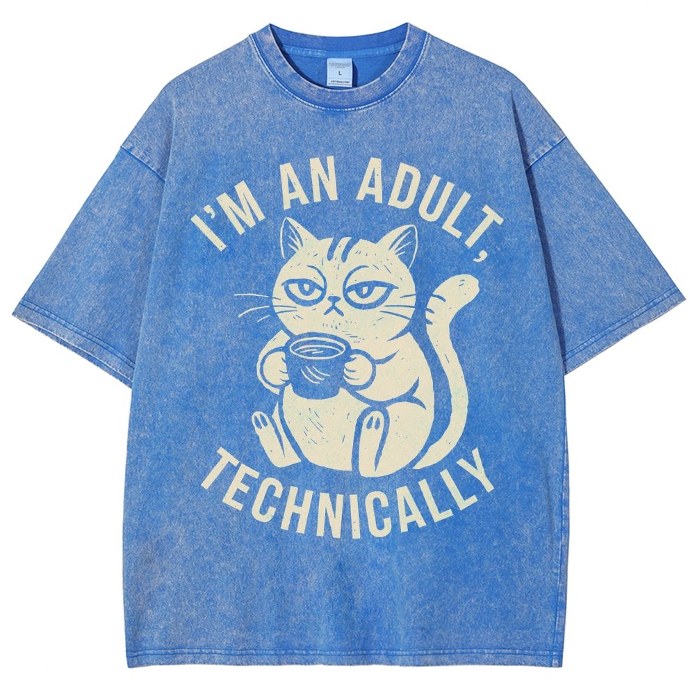 I'm an adult technically Vintage Distressed T-shirt