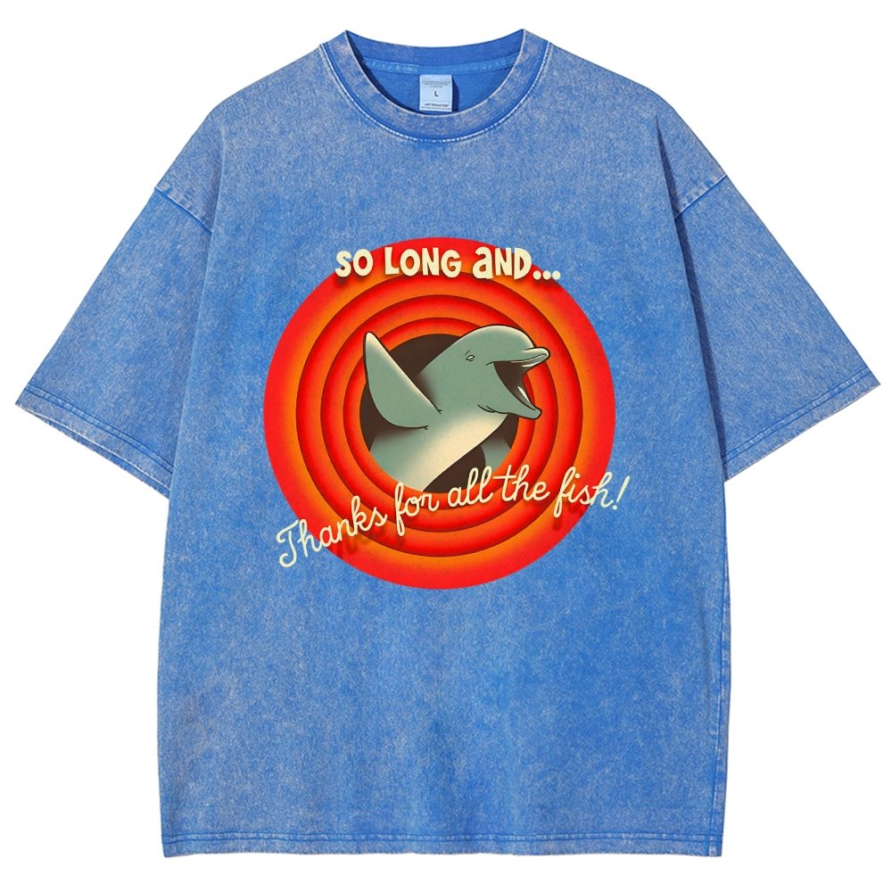So Long & Thanks for all the Fish Vintage Distressed T-shirt