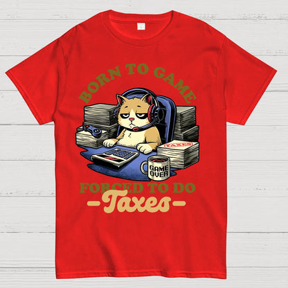 Cat Gamer Taxes Geek T-Shirt