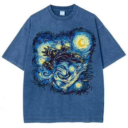Starry Flight Vintage Distressed T-shirt