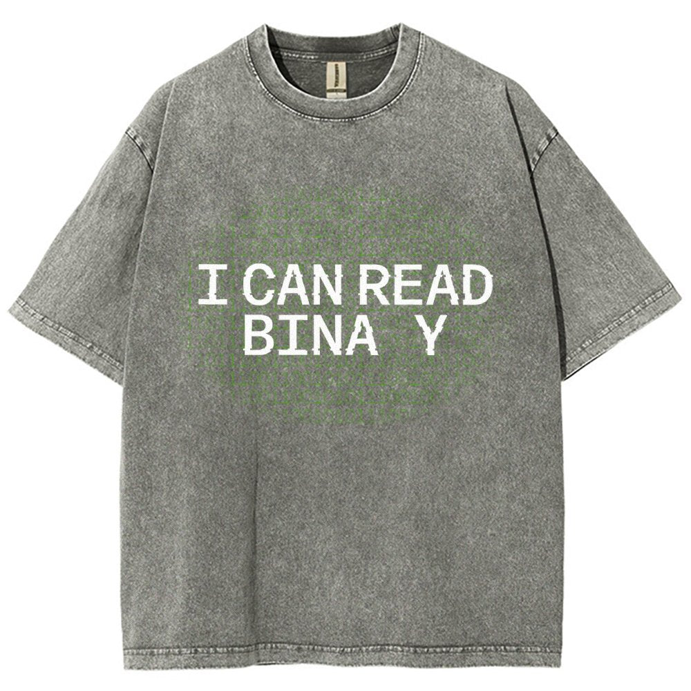 I Can Read Binary Vintage Distressed T-shirt