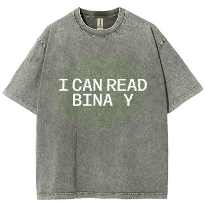 I Can Read Binary Vintage Distressed T-shirt