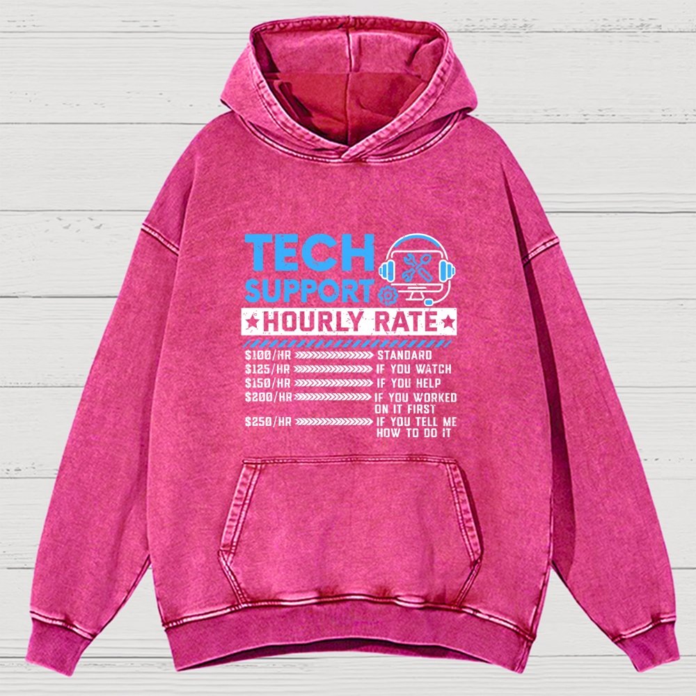 Tech Support Vintage Distressed Hoodie