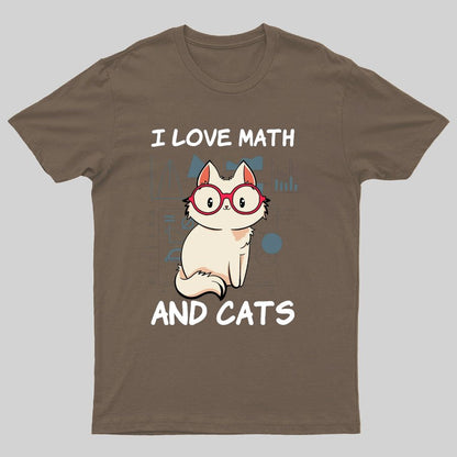I Love Math And Cats Math Nerd T-Shirt