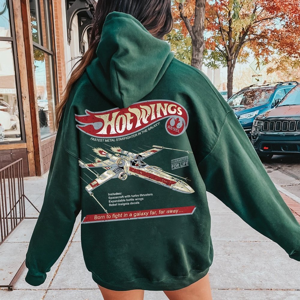 Hot Wings Rebel Printed Back Unisex Cotton Hoodie