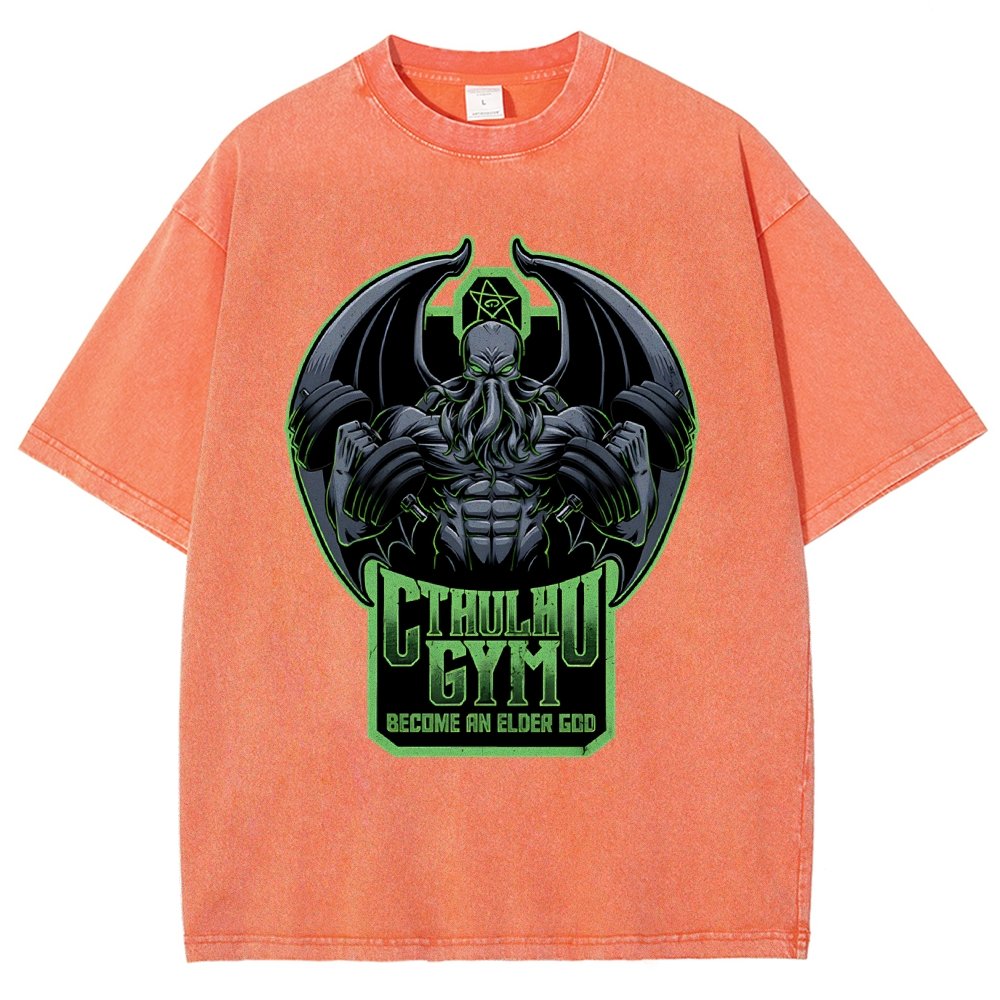 Cthulhu Gym Vintage Distressed T-shirt