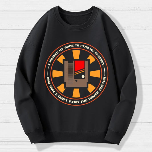 I Paused My Level To Find My Glasse Geek Cotton Sweatshirt
