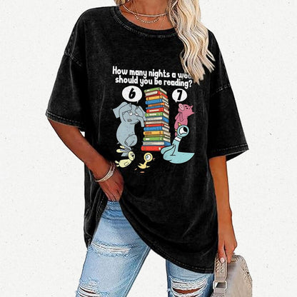 How Many Nights A Week Should You Be Reading 6-7 Vintage Distressed T-shirt