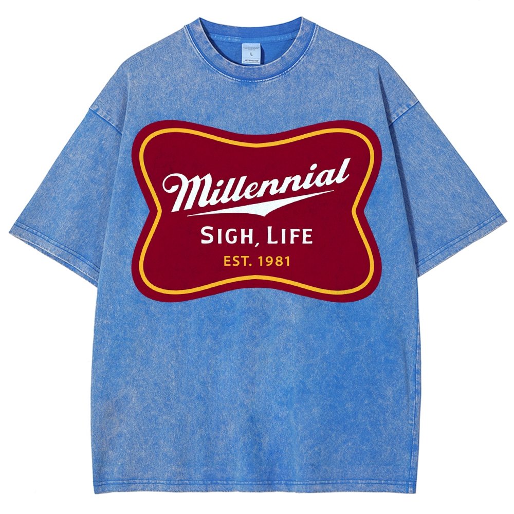 Millennial Sigh Life Vintage Distressed T-shirt